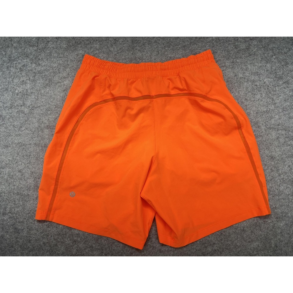 Lululemon Pace Breaker Shorts Mens Medium Orange Lined Athletic 7" LM7APKS - Picture 8 of 11